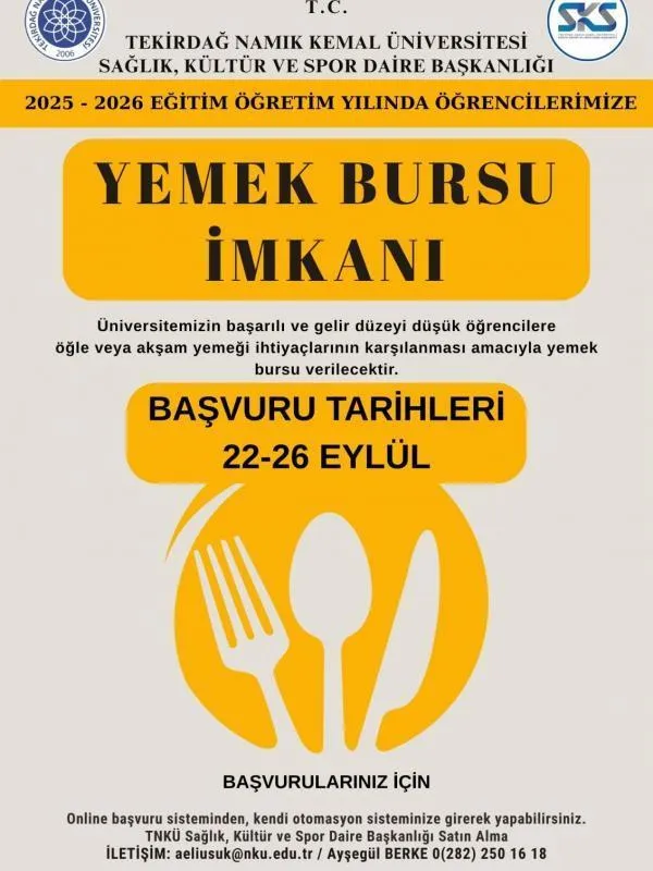 Öğrenci Yemek Bursu Başvuruları Hakkında